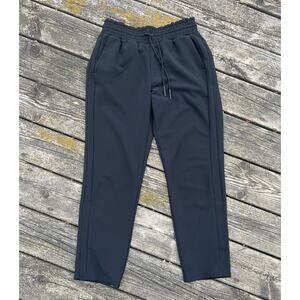 Athleta Metropolis Straight Leg Black Pants Size‎ 4 Elastic Waist Drawstring